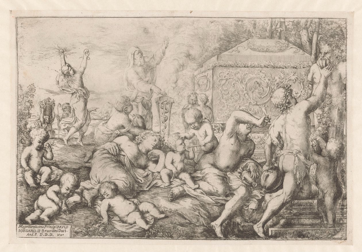 Bacchanaal sunakla tanıştı, faun en Silenus by Giovanni Andrea Podesta