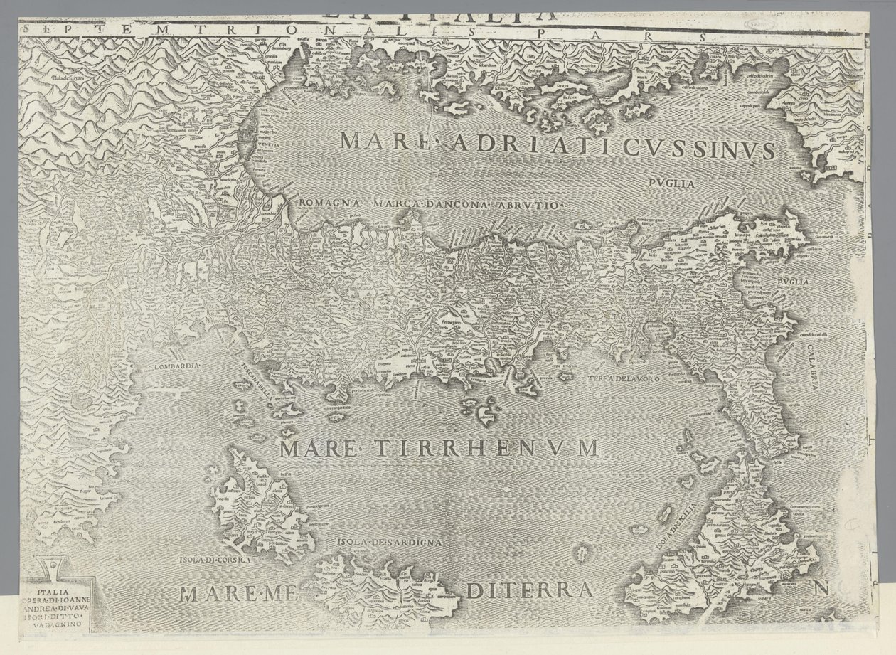 İtalya Haritası by Giovanni Andrea Vavassore