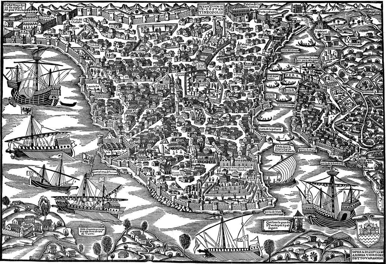 Konstantinopolis, 16. yüzyılın ortaları by Giovanni Andrea Vavassori