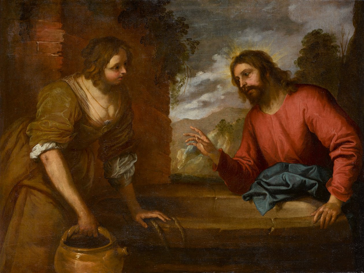 İsa ve Samiriyeli Kadın, yaklaşık 1635 (tuval üzerine yağlı boya) by Giovanni Andrea di Ferrari