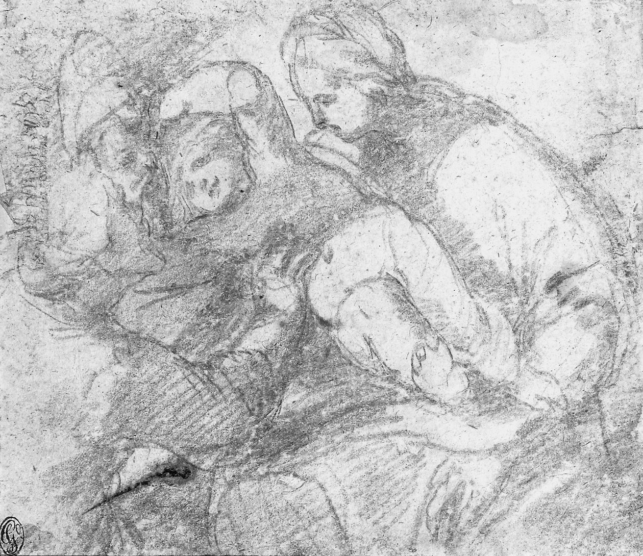 diz çökmüş bir aziz ile Madonna ve Çocuk by Giovanni Angelo Ferrario