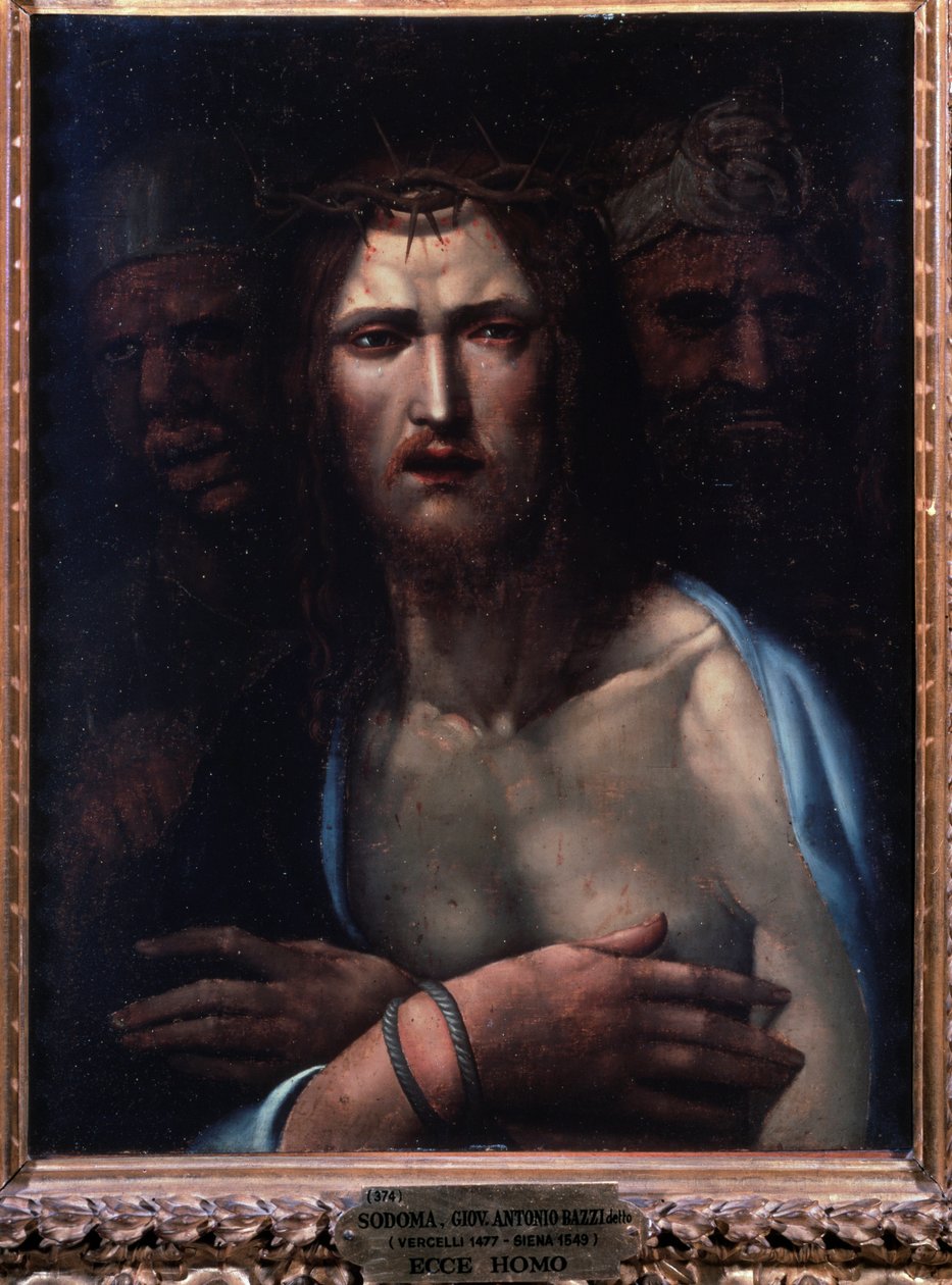 Ecce homo - ahşap üzerine yağ by Giovanni Antonio Bazzi Sodoma