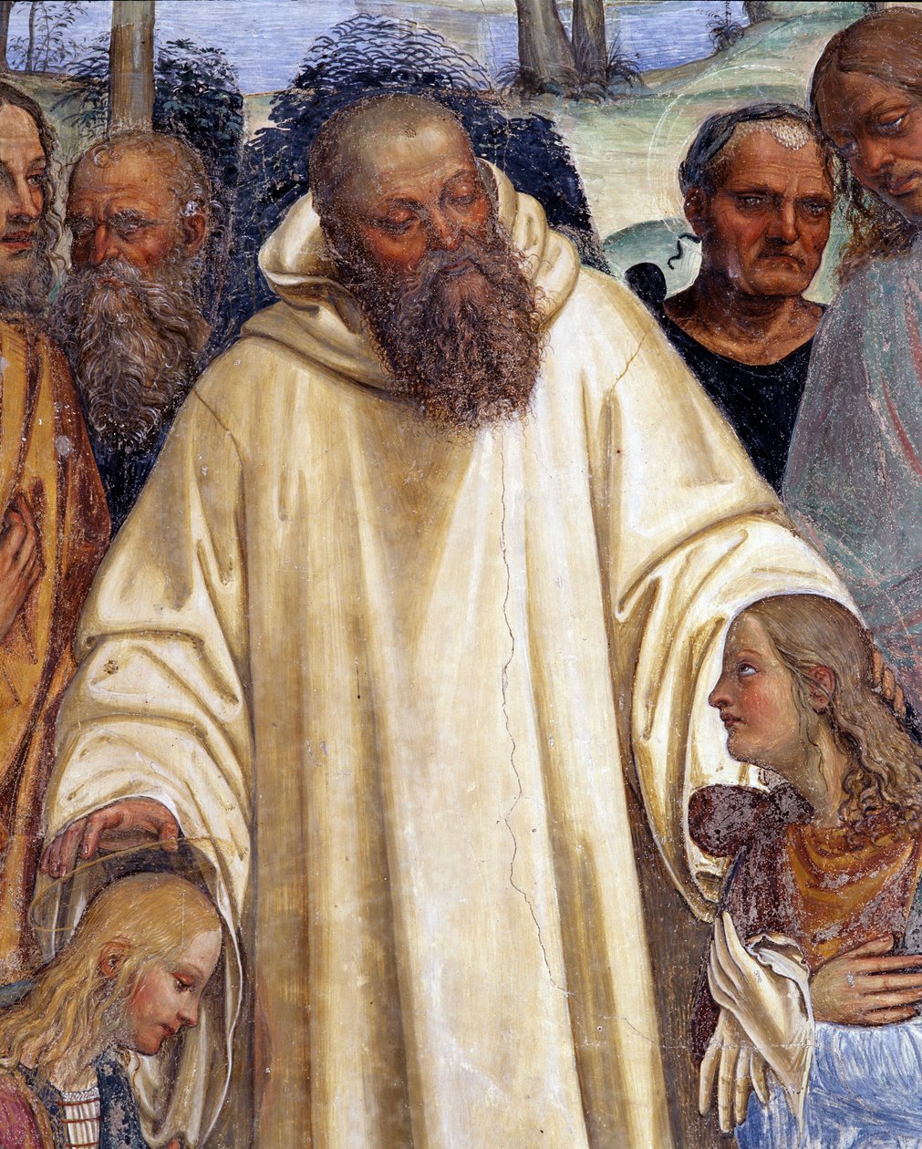 Saint Benedict iki genç Romalıyı kabul eder, Maur ve Placide (st Benedict iki genç romanla tanışır, Maurus ve Placid) Antonio Bazzi dit il Sodoma (1477 - 1549) tarafından Nursie