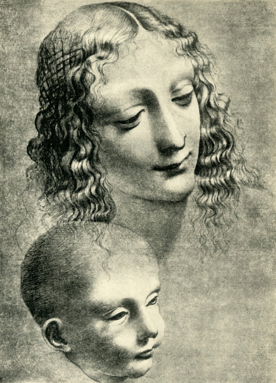 Bakire ve Çocuğun Başları, c1492-1494, 1943. by Giovanni Antonio Boltraffio