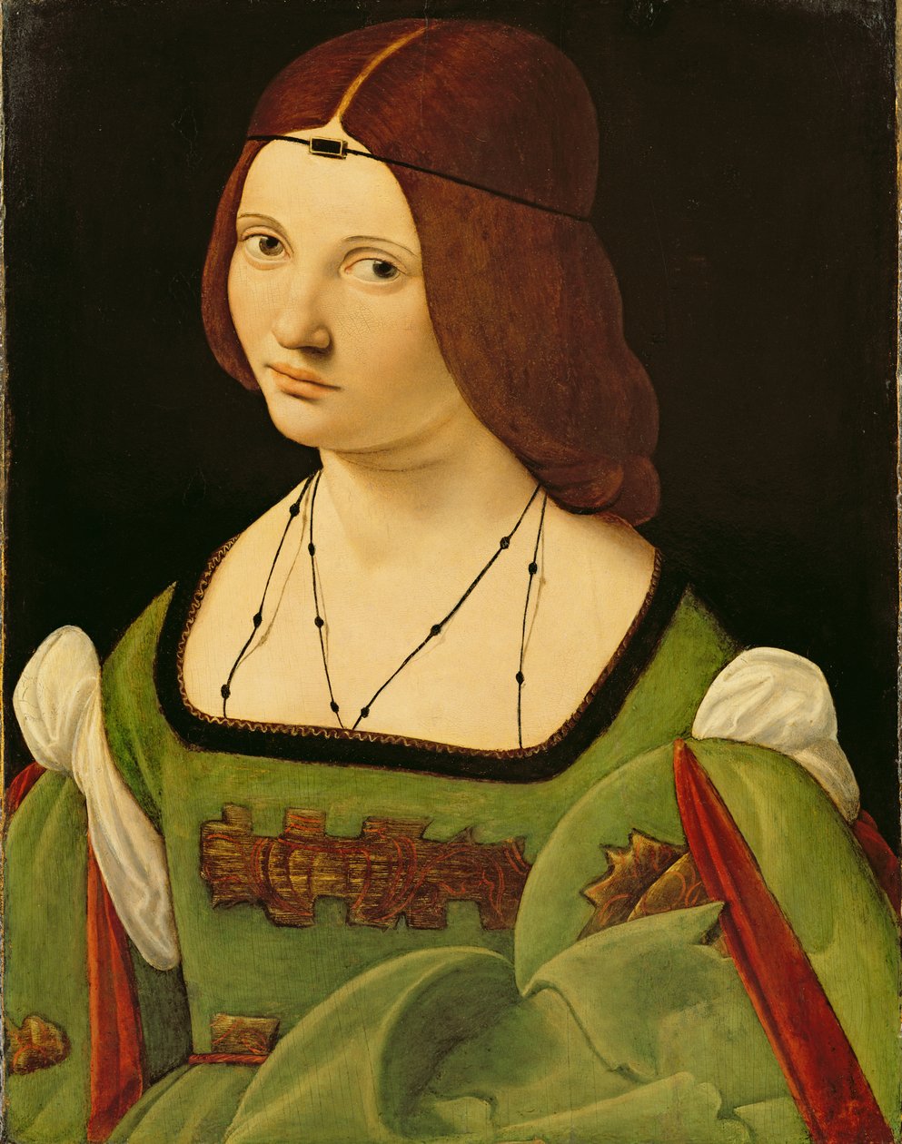 Bir Hanımefendinin Portresi (temizlikten önce) (panelde yağ) (bkz. 130358) by Giovanni Antonio Boltraffio
