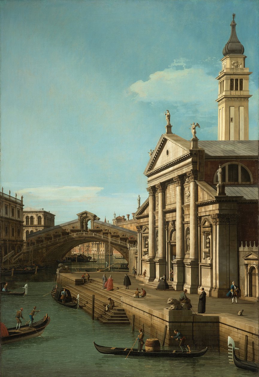 Capriccio: Rialto Köprüsü ve S. Giorgio Maggiore Kilisesi, c.1750 by Giovanni Antonio Canal