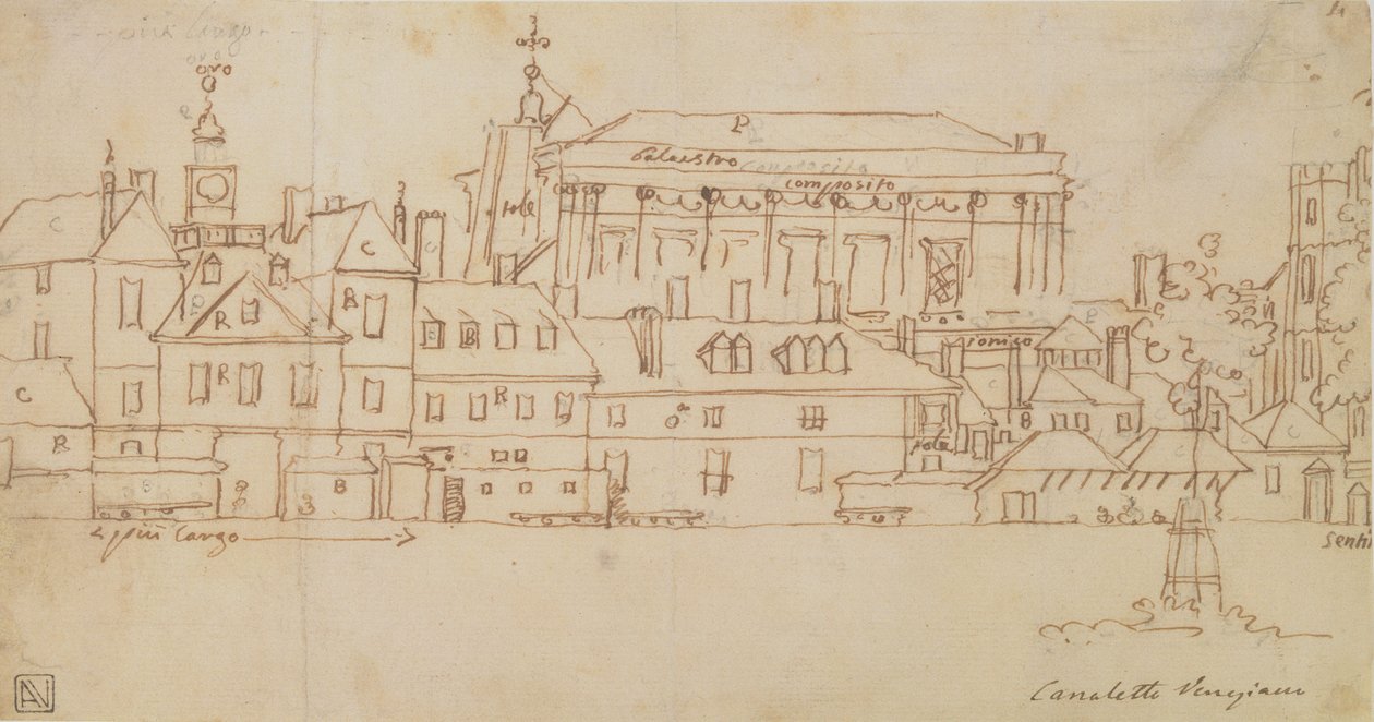 At Muhafızları, Londra (kağıt üzerine kalem ve mürekkep) by Giovanni Antonio Canal