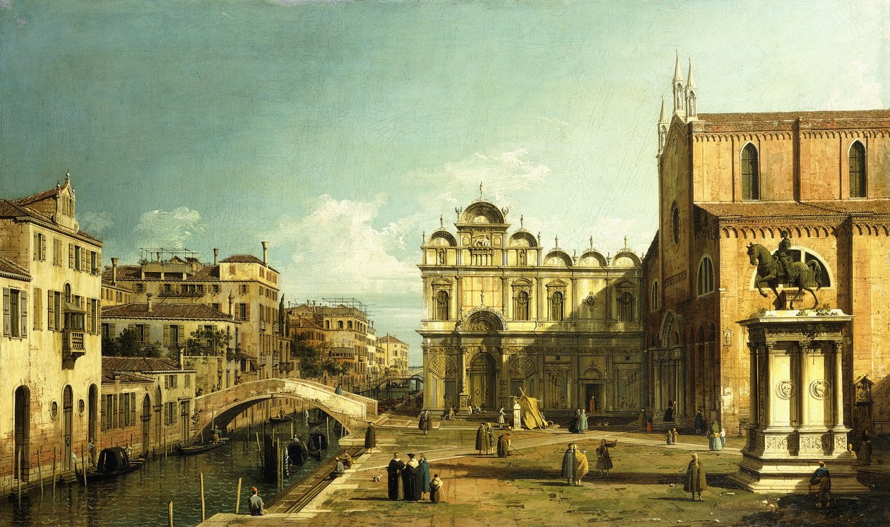 Campo Santi Giovanni e Paolo, Venedik, 1738-9 by Giovanni Antonio Canal