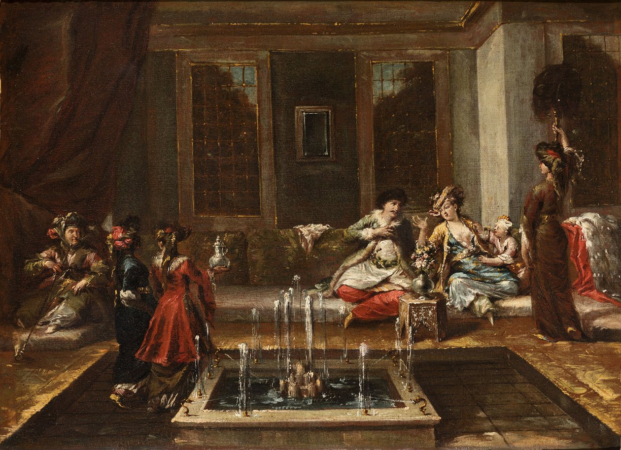 Ermeni iç mekanı veya Orient Scene par Guardi, Giovanni Antonio (1699-1760). Tuval üzerine yağlı boya, ebat : 44x61,5 by Giovanni Antonio Guardi