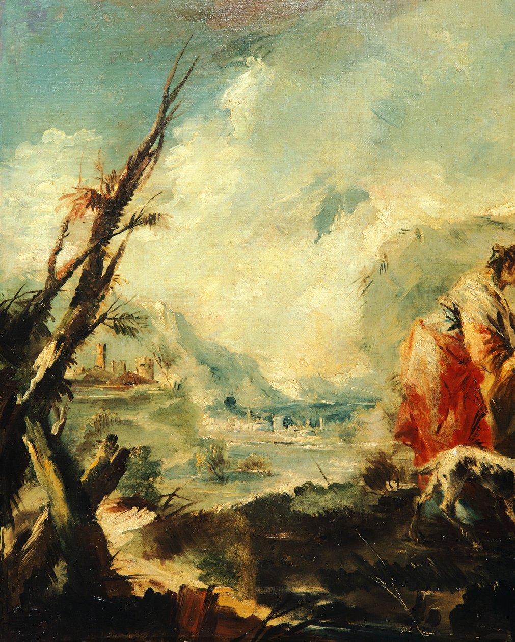 Tobias'ın babasını iyileştirmesi, Giovanni Antonio Guardi (1699-1760), detay, Başmelek Raphael Kilisesi, Venedik by Giovanni Antonio Guardi