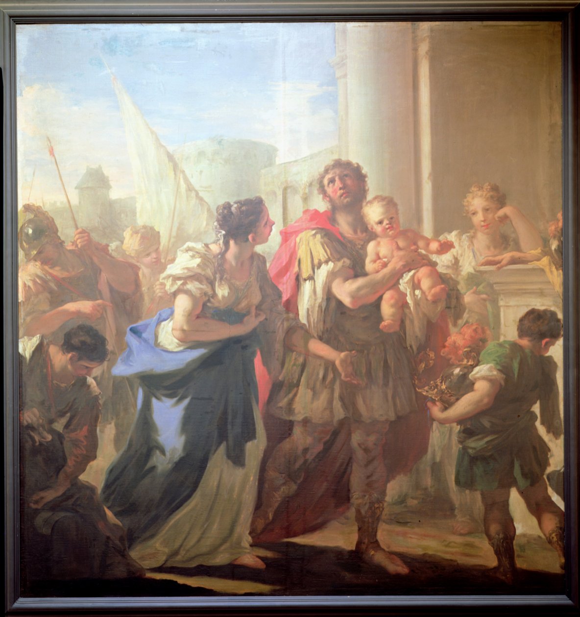 Hector ve Andromache, c.1708-10 (tuval üzerine yağlı boya) by Giovanni Antonio Pellegrini