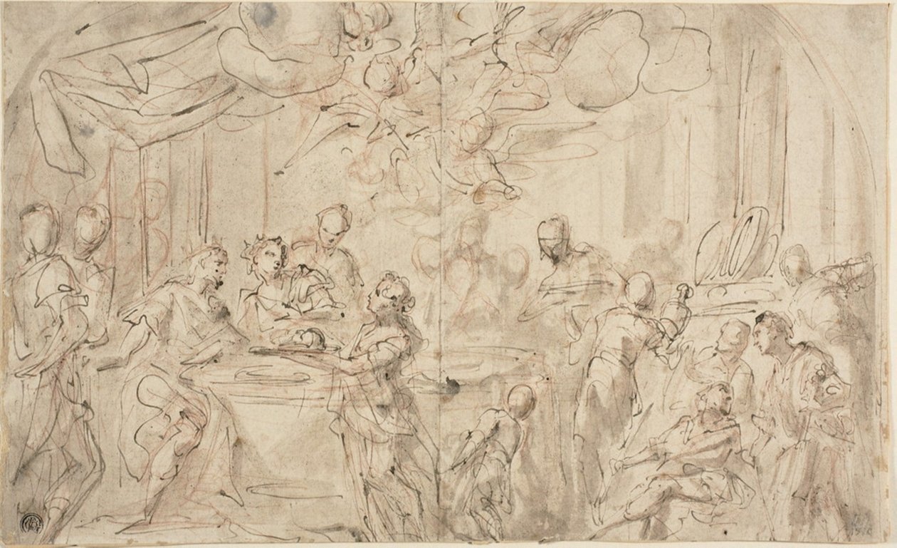 Herod'dan Önce Vaftizci Yahya'nın Başı ile Salome by Giovanni Antonio Pellegrini
