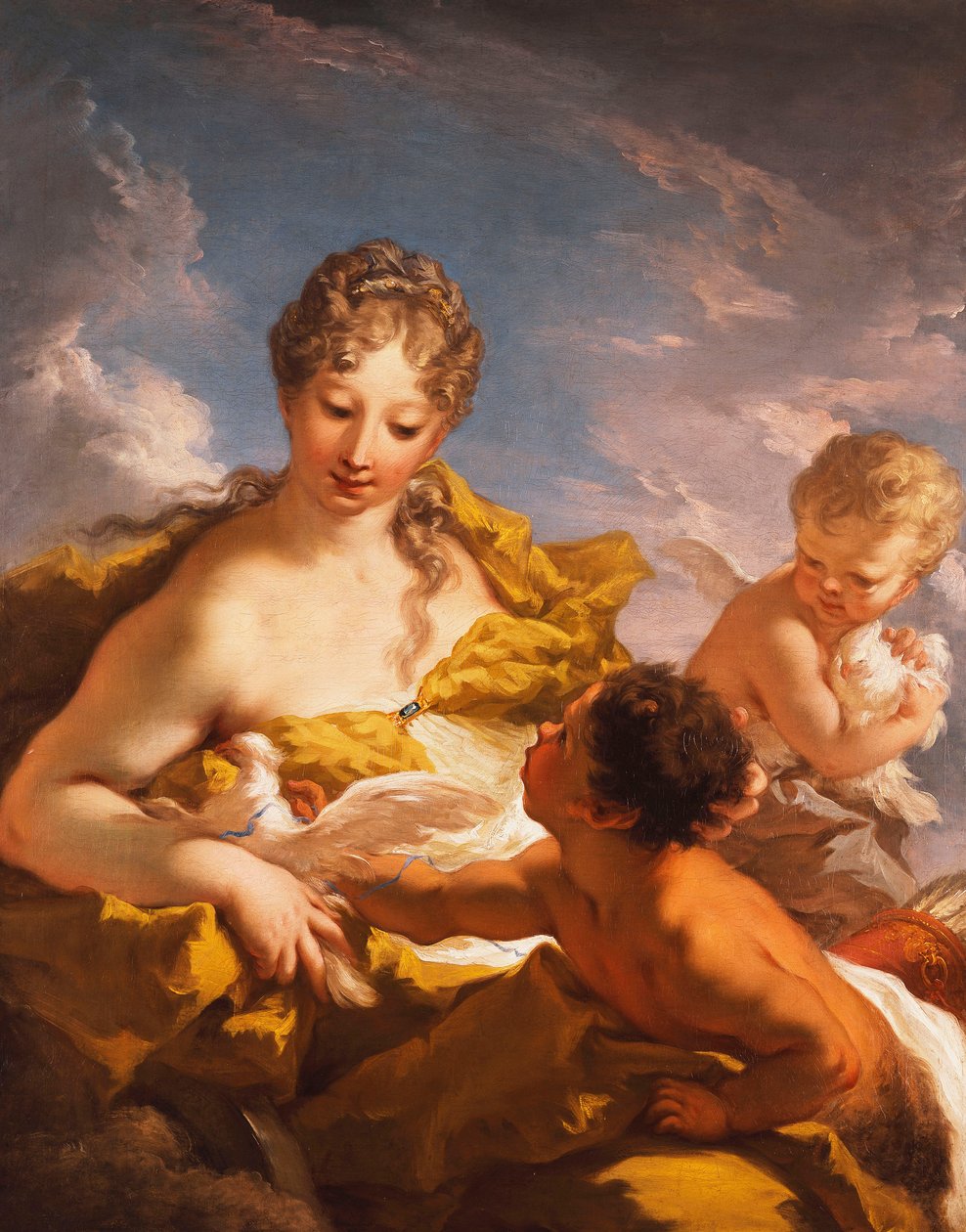Venüs, Aşk Tanrısı ve Faun, 1708-13 by Giovanni Antonio Pellegrini