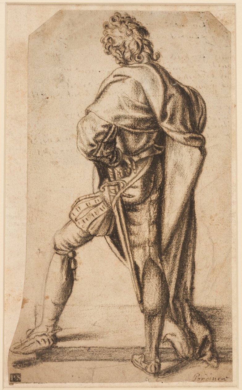 Arkadan görülen ayakta bir adam by Giovanni Antonio Pordenone