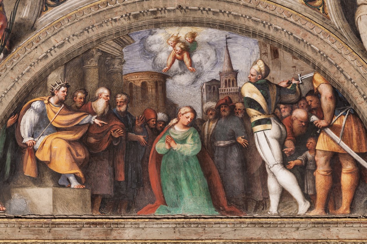 St. Catherine'in Kafasının Kesilmesini tasvir eden Lunette by Giovanni Antonio Pordenone