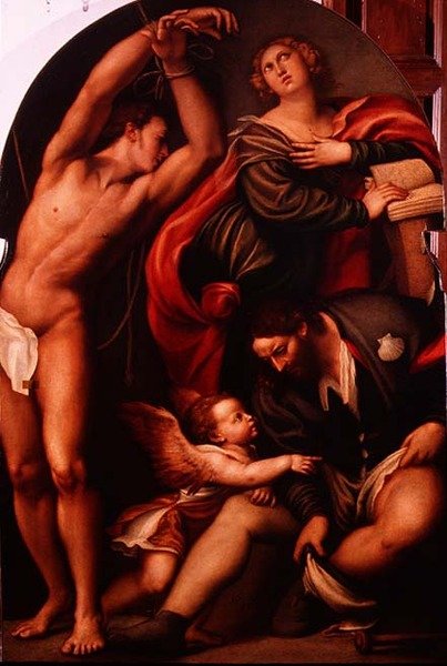 Aziz Catherine, Aziz Sebastian ve Aziz Roch by Giovanni Antonio Pordenone