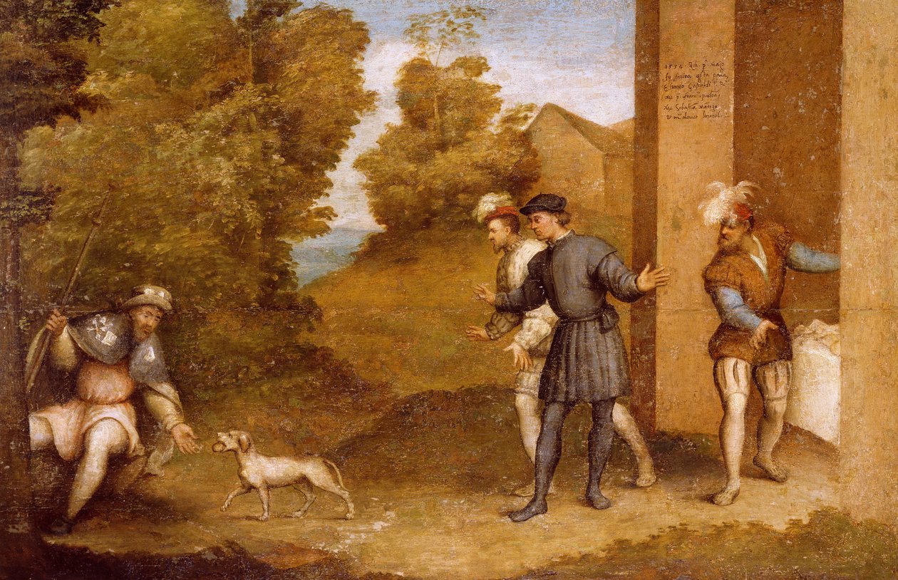 Köpek tarafından beslenen St. Roch, St. Gotthard Altarpiece bölmesi by Giovanni Antonio Pordenone