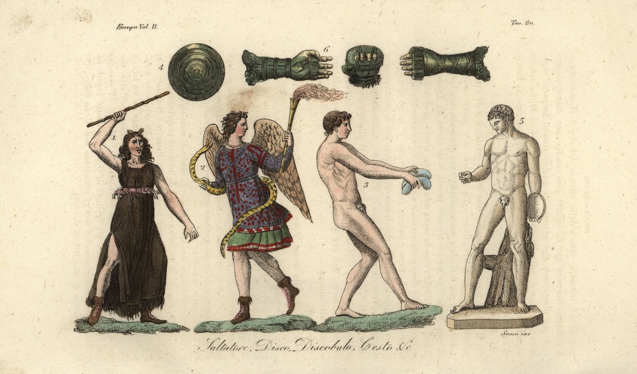 Yunan sporcular ve aletleri by Giovanni Antonio Sasso