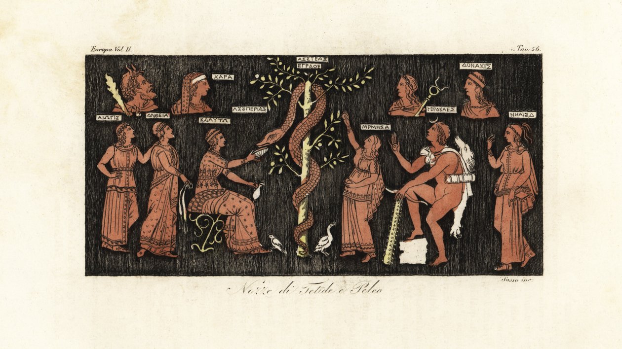 Herakles 11. emeğinde, yılan Ladon tarafından korunan Hesperides Bahçesi