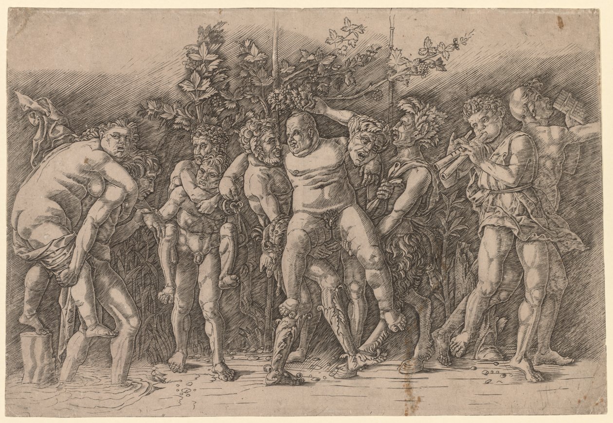 Silenus ile Bacchanal. by Giovanni Antonio da Brescia