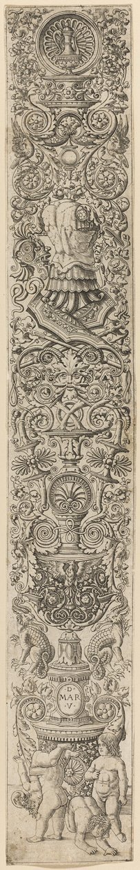 Oynayan Dört Çocuk, On İki Süsleme Panosundan Yedinci Tabak by Giovanni Antonio da Brescia