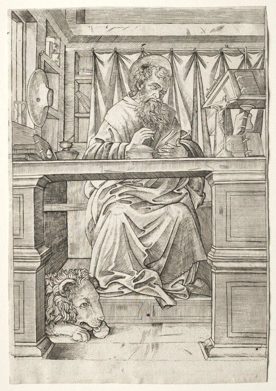 Aziz Jerome Çalışmasında, c. 1510. by Giovanni Antonio da Brescia
