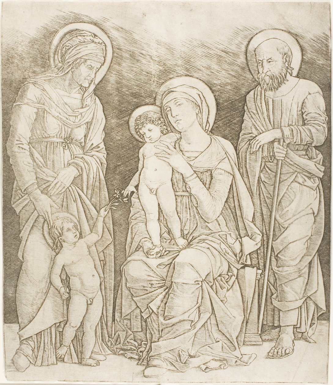 Bebek Aziz John ile Kutsal Aile by Giovanni Antonio da Brescia