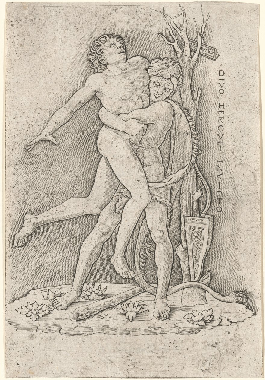 Herkül ve Anteus by Giovanni Antonio da Brescia, after Andrea Mantegna