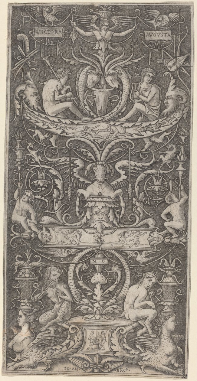 "Victoria Augusta" Yazılı Süs Paneli by Giovanni Antonio da Brescia after Nicoletto