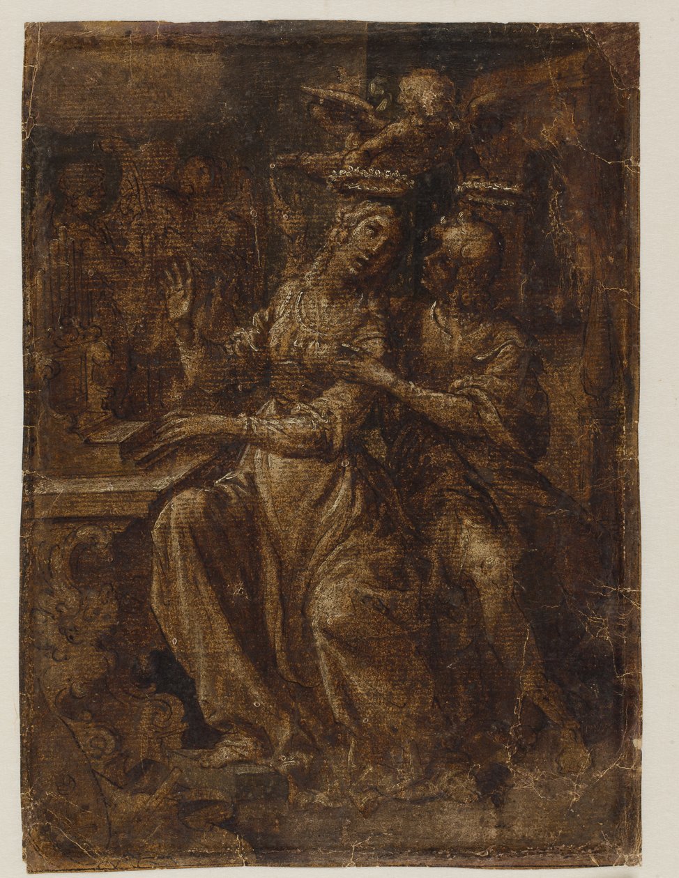 Aziz Cecilia ve Valerianus organda by Giovanni Baglione