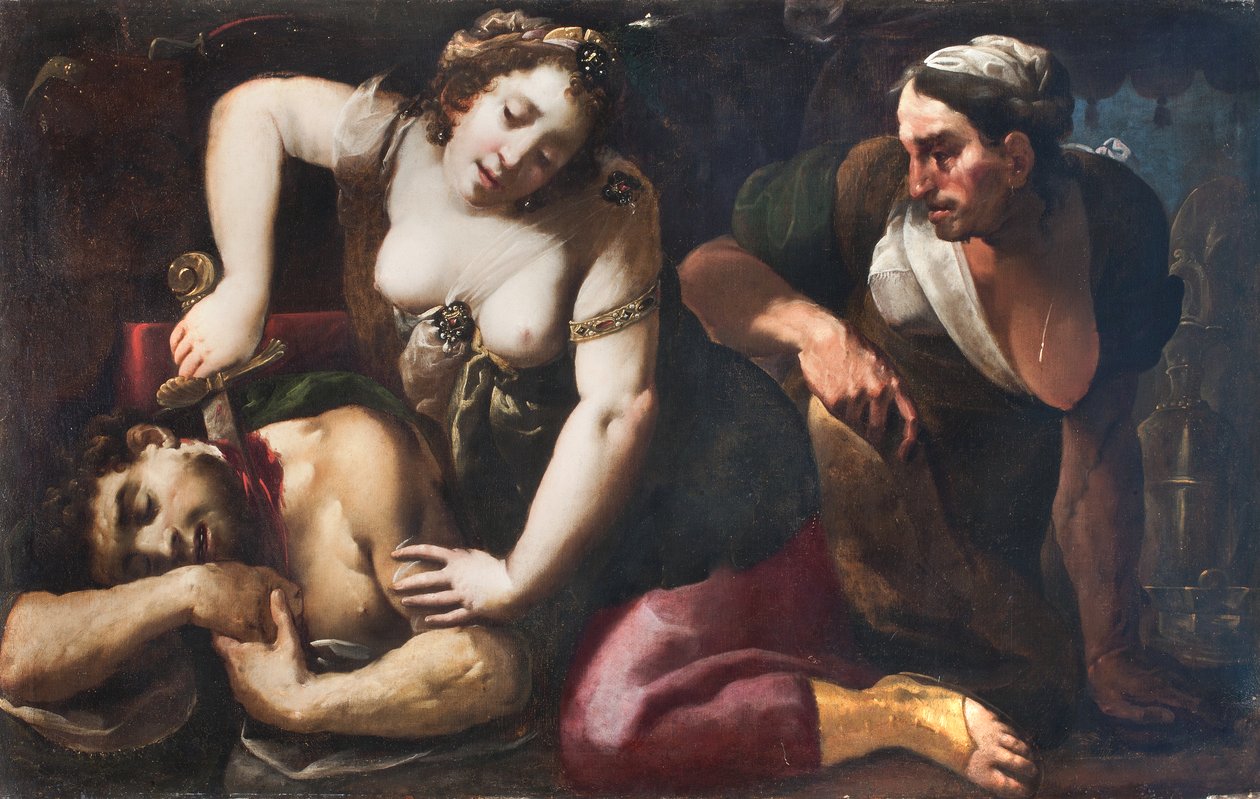 Judith, Holofernes'in kafasını kesiyor by Giovanni Battista (1567 1633) Crespi