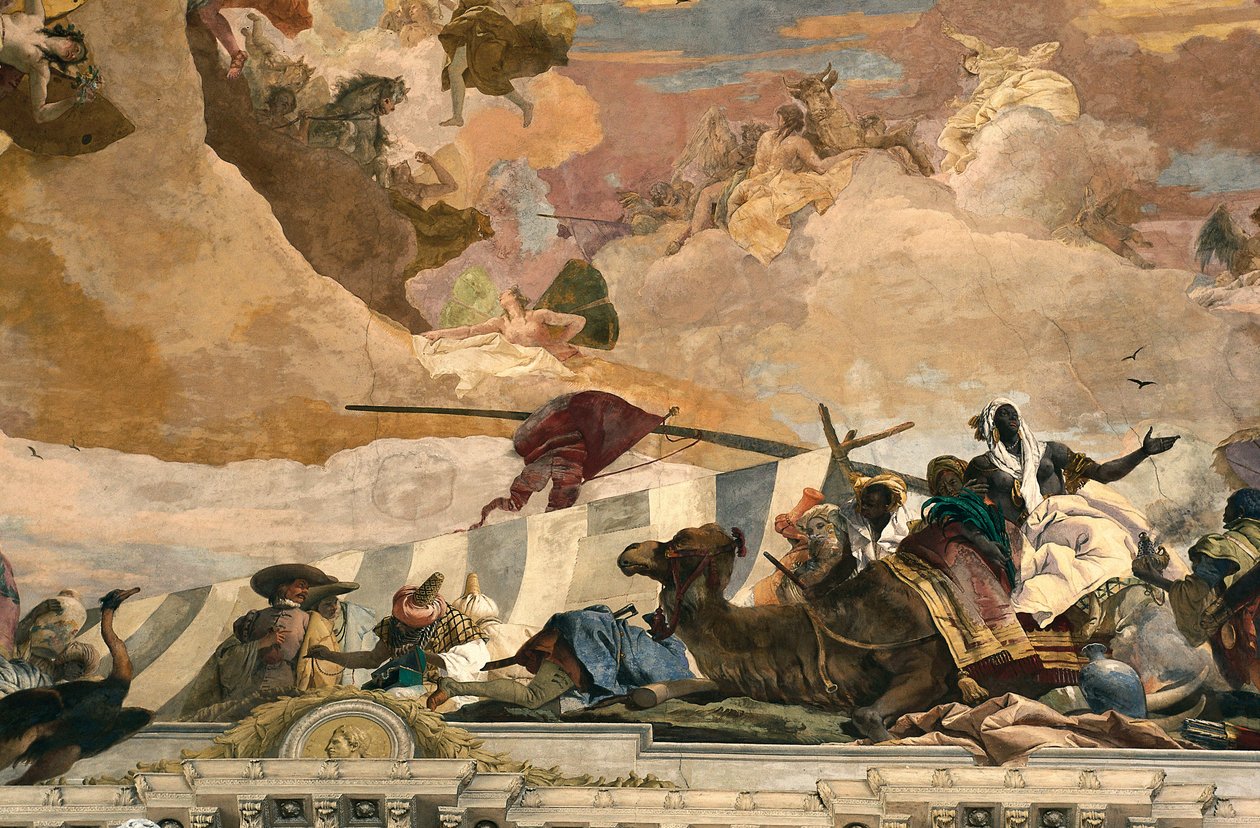 Afrika alegorisi. Giovanni Battista Tiepolo tarafından yapılan fresk (1696-1770) by Giovanni Battista Tiepolo