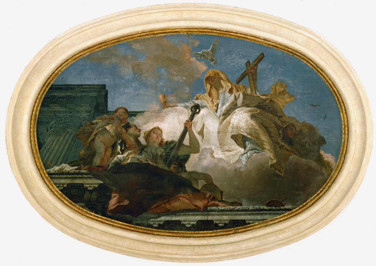 Spes, Fides, Caritas Alegorisi (fresk) ... by Giovanni Battista (1696-1770) Tiepolo