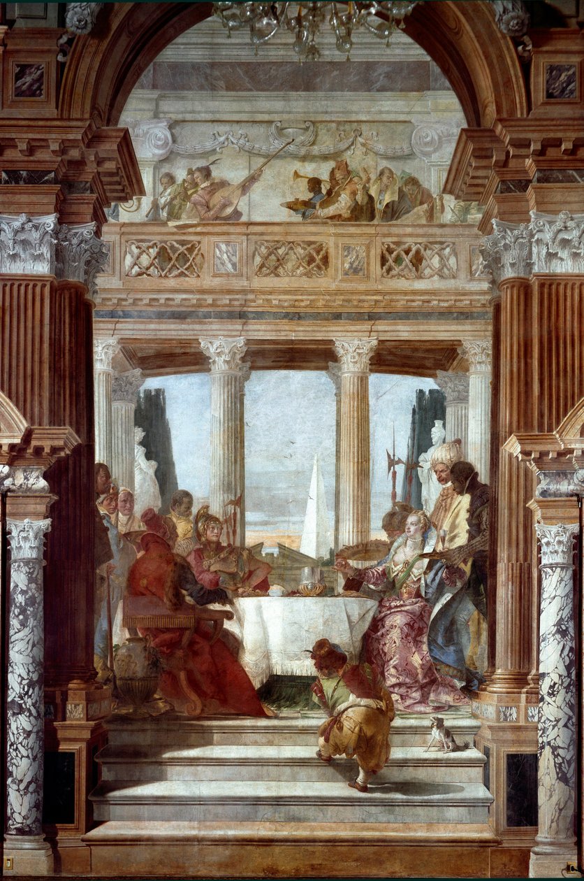 Antonius ve Kleopatra Fresk Ziyafeti Giambattista Tiepolo (1696-1770) 1747-1748 Venedik, Palazzo Labia by Giovanni Battista Tiepolo