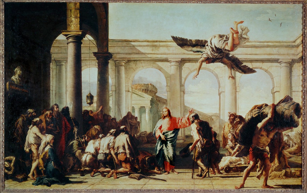 İsa felçliyi iyileştirir... by Giovanni Battista (1696-1770) Tiepolo