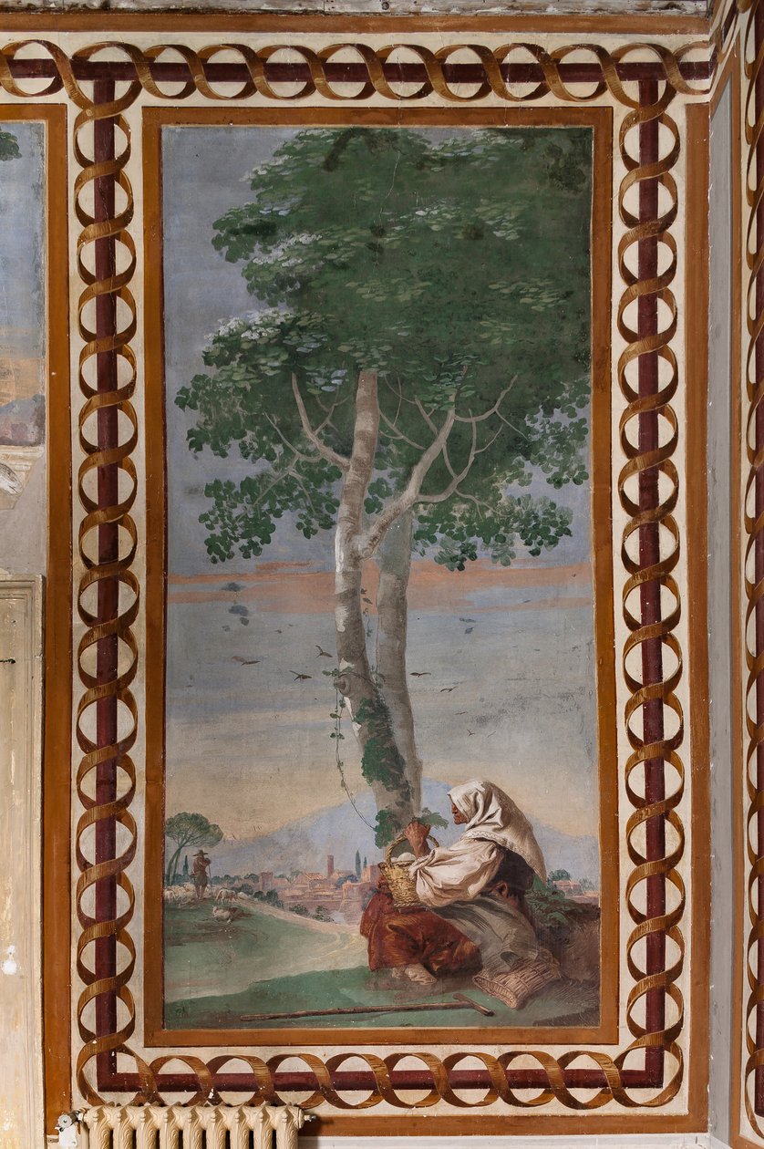 Konuk Lojmanları, Kırsal Manzara Odası: "Oturan bir köylü ile manzara" by Giovanni Battista Tiepolo