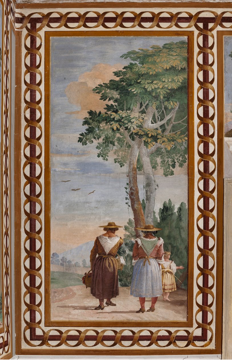 Misafirhaneler, Kırsal Manzara Odası: "Köylülerle Peyzaj" by Giovanni Battista Tiepolo
