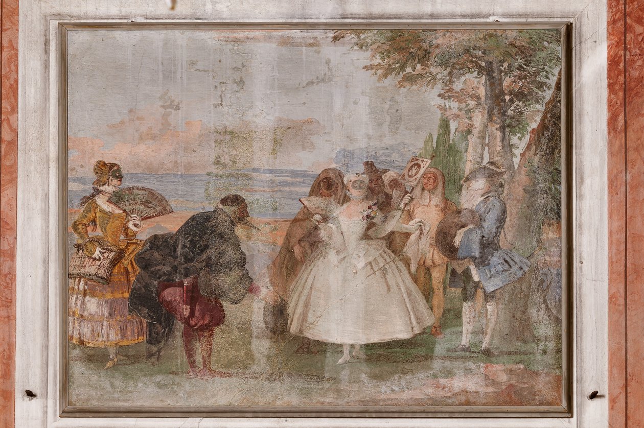 Misafir Pansiyonları, Karnaval Sahneleri Odası: "Pantalone ve Columbina", maskeli bir sahne by Giovanni Battista Tiepolo