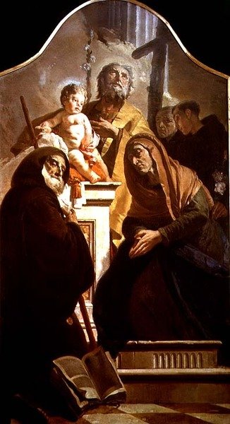 St. Joseph with the Christ Child and Saints, c.1730-35 (tuval üzerine yağlı boya) by Giovanni Battista Tiepolo