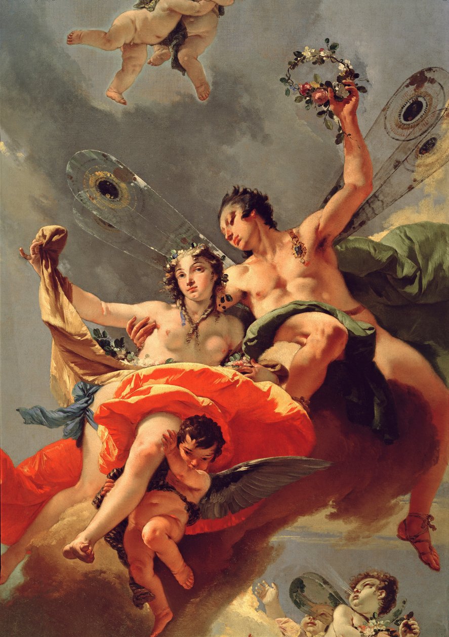 Zephyr ve Flora by Giovanni Battista (1696-1770) Tiepolo