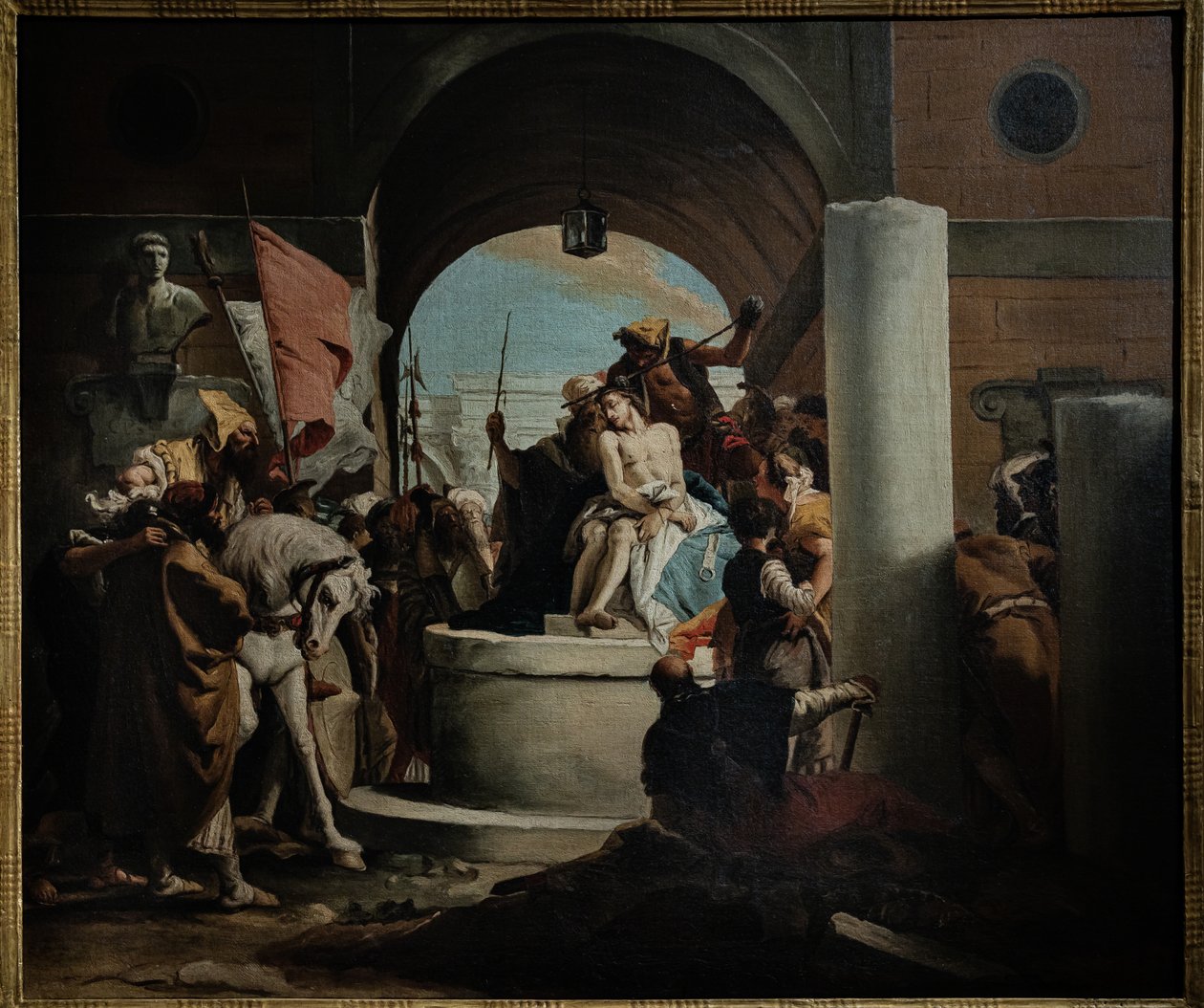 The Crowning of Thorns'un kopyası, 18. yüzyılın ortaları (tuval üzerine yağlı boya) by Giovanni Battista (1696 1770) (workshop of) Tiepolo
