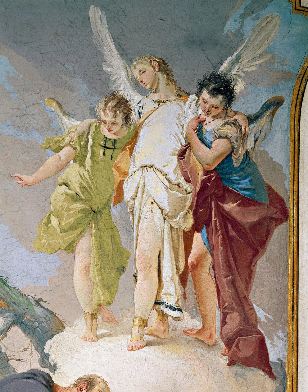 İbrahim ve melekler, Giovanni Battista Tiepolo (1696-1770), fresk, Detay, Ataerkil Saray, Misafir Salonu, Udine by Giovanni Battista Tiepolo