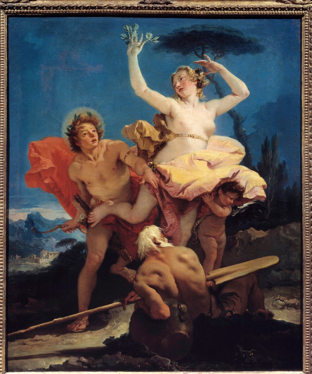 Apollo ve Daphne Tablosu Giovanni Tiepolo (1696-1770) 18. Yüzyıl Güneşi. 0,96x0,79 m by Giovanni Battista Tiepolo