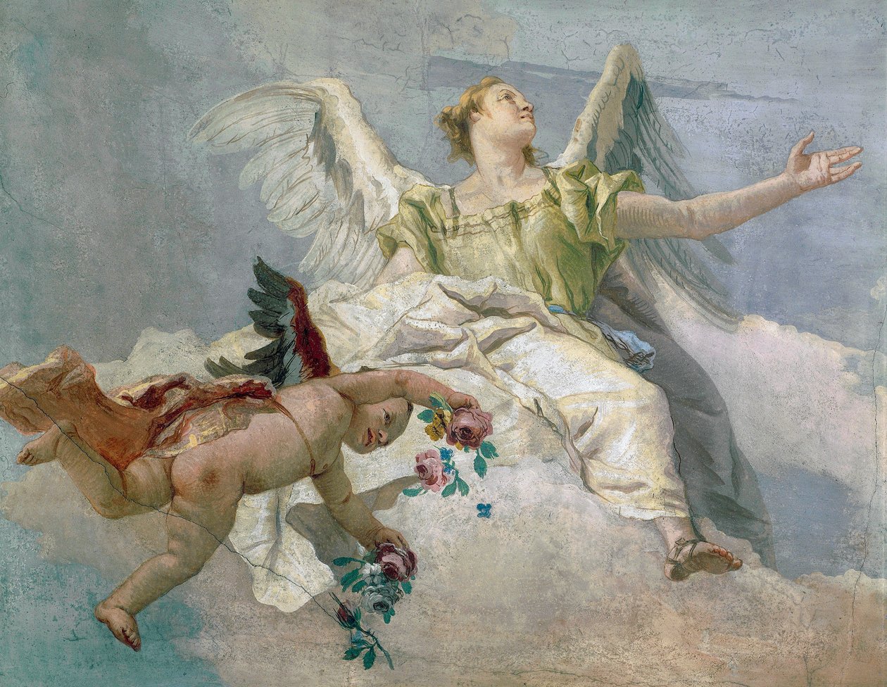 Meleklerin Zaferi, Giovanni Battista Tiepolo (1696-1770), fresk, Detay, Saflığın Hitabeti, Udine by Giovanni Battista Tiepolo