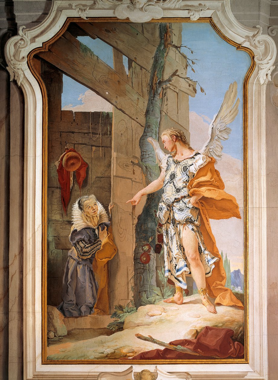 Sarah ve Melek by Giovanni Battista Tiepolo