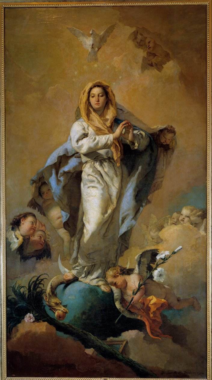 The Immaculee Design Painting, Giovanni Tiepolo (1696-1770) 18. yüzyıl Madrid, Prado Müzesi by Giovanni Battista Tiepolo