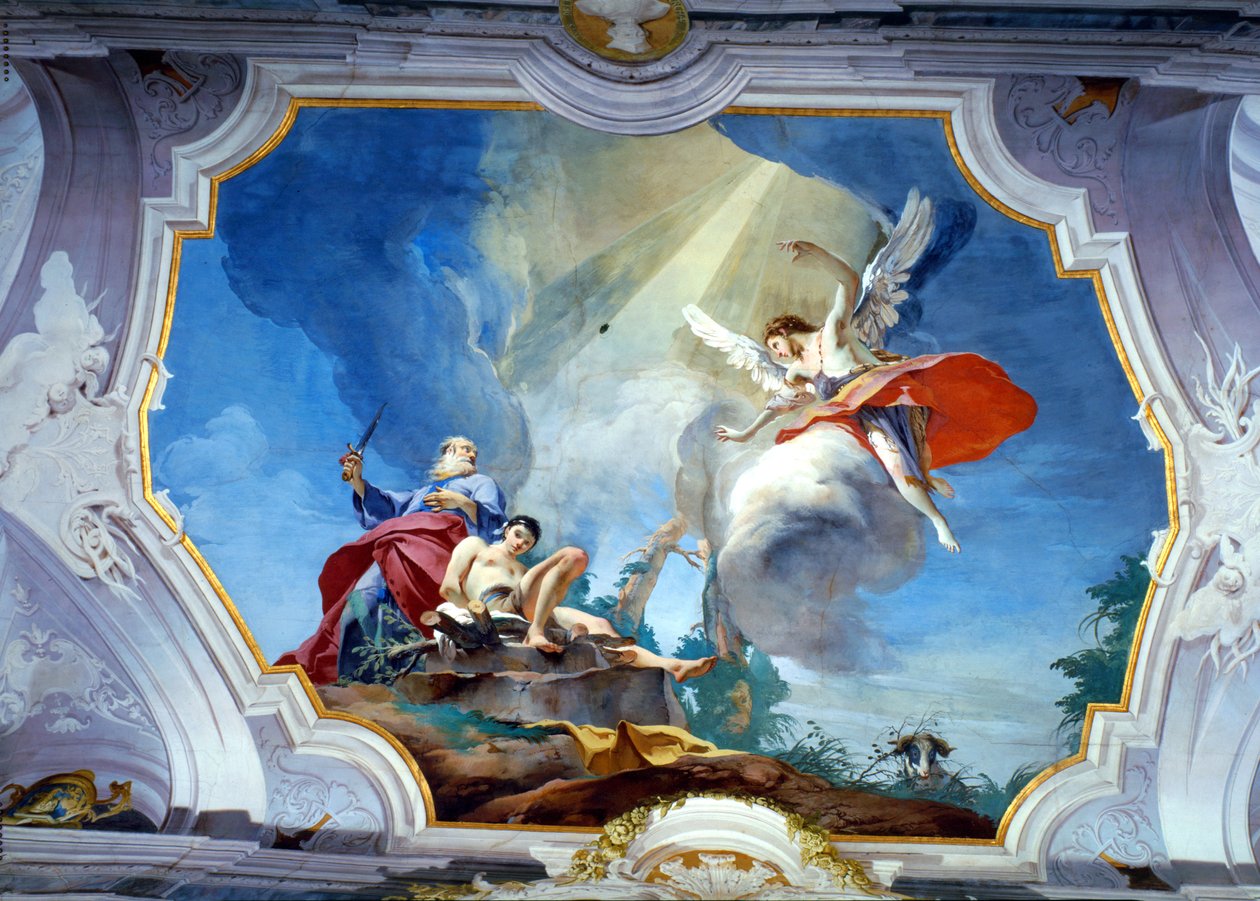 İbrahim'in Kurbanı (fresk) by Giovanni Battista (1696 1770) Tiepolo