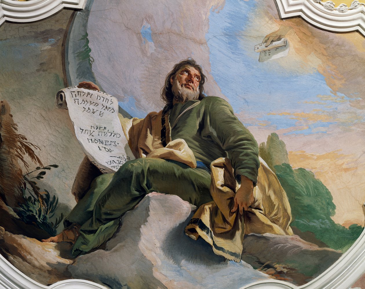 Peygamber Hezekiel, detay by Giovanni Battista Tiepolo