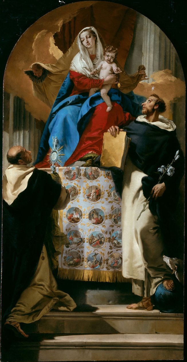 Aziz Dominic ve Sümbül ile Bakire ve Çocuk by Giovanni Battista Tiepolo