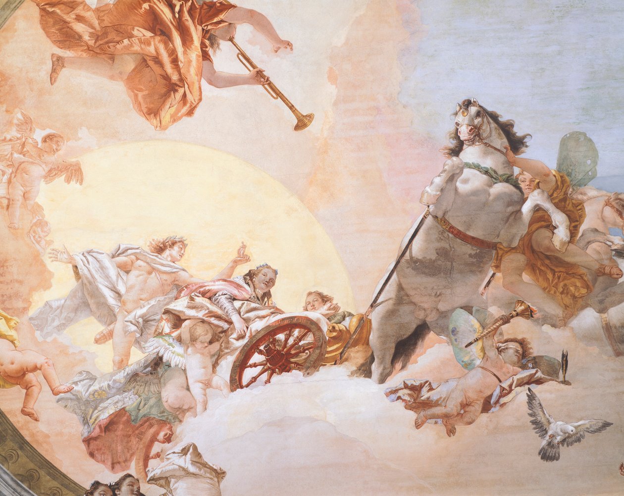 Giambattista Tiepolo (1696-1770), fresk, detay, Düğün Alegori Odası Tavanı, Ca 